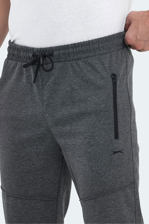 Slazenger ONLY IN Erkek Fermuar Cepli Koyu Gri Eşofman Altı