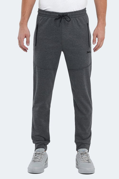 Slazenger ONLY IN Erkek Fermuar Cepli Koyu Gri Eşofman Altı