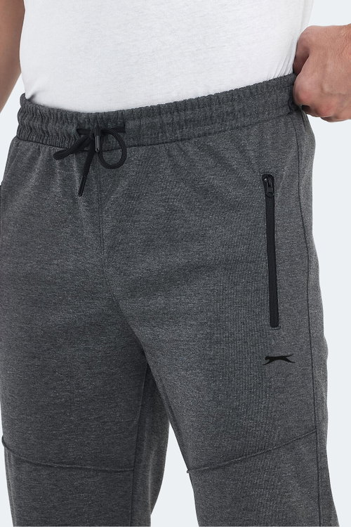 Slazenger ONLY IN Erkek Fermuar Cepli Koyu Gri Eşofman Altı