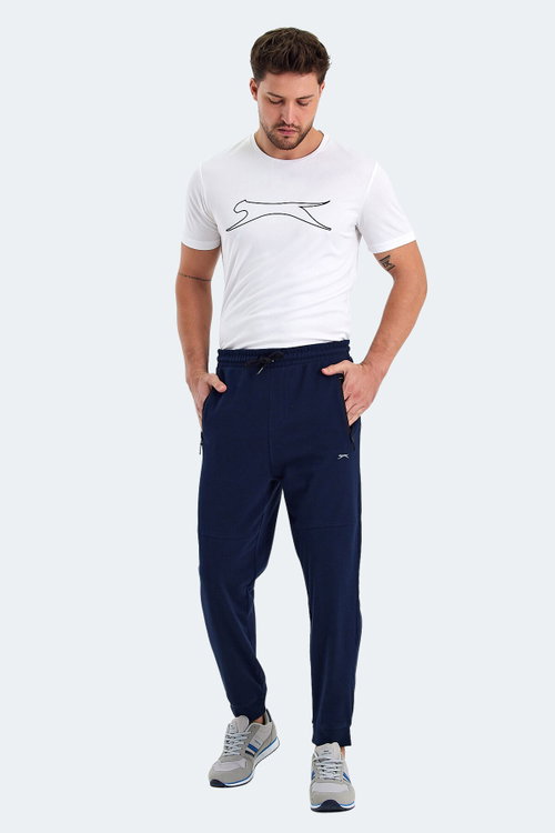 Slazenger ONLY IN Erkek Fermuar Cepli Lacivert Eşofman Altı