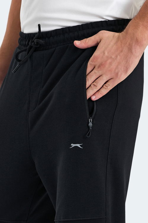 Slazenger ONLY IN Erkek Fermuar Cepli Siyah Eşofman Altı