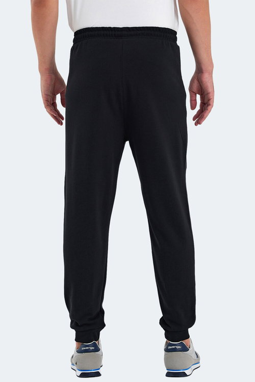 Slazenger ONLY IN Erkek Fermuar Cepli Siyah Eşofman Altı