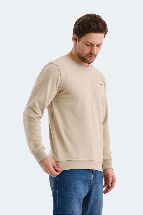 Slazenger ORVAR IN Erkek Bej Sweatshırt
