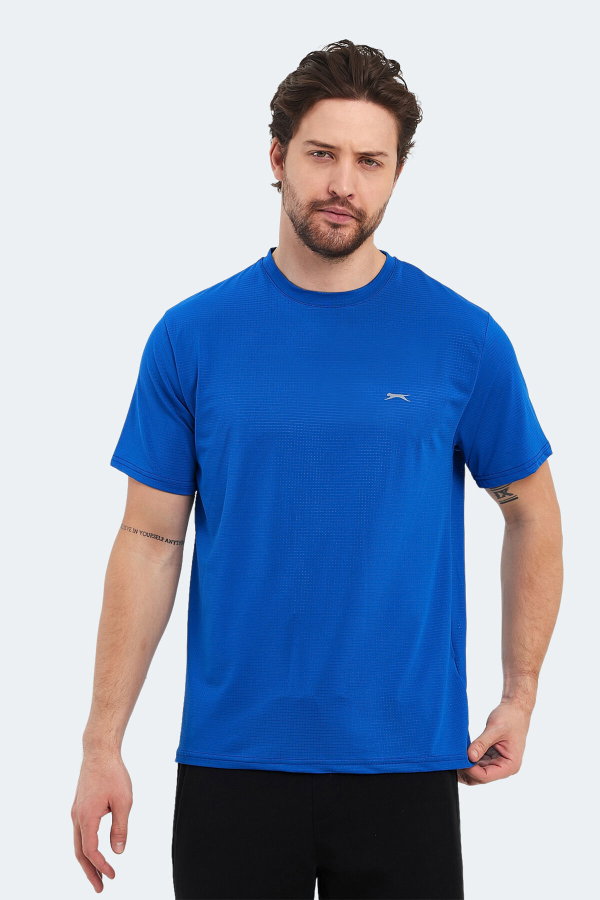 Slazenger OSWIN IN Erkek Saks Mavi Tişört