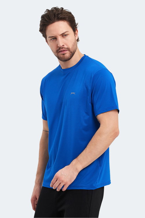 Slazenger OSWIN IN Erkek Saks Mavi Tişört