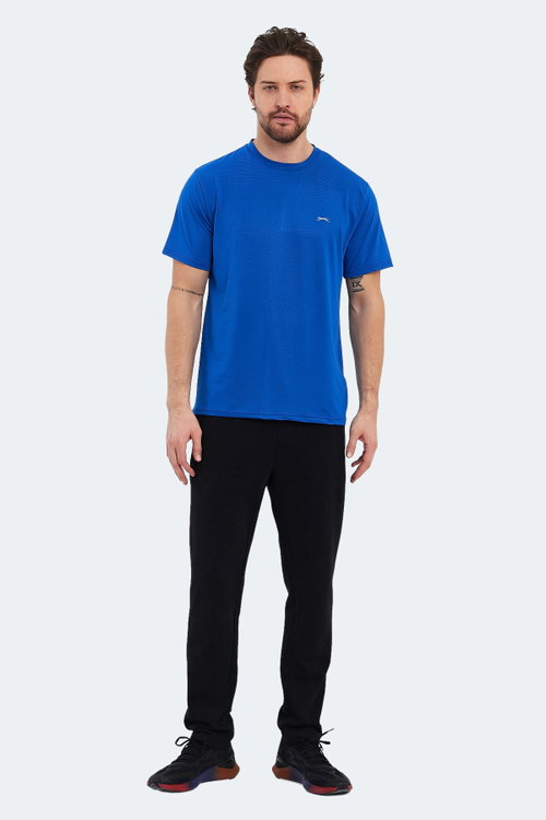 Slazenger OSWIN IN Erkek Saks Mavi Tişört