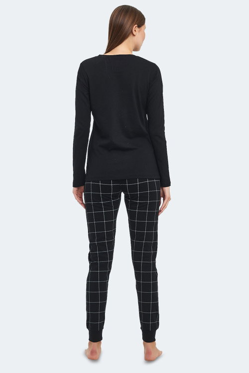 Slazenger PAOLINA IN Kadın Pamuklu Siyah / Fuşya Pijama