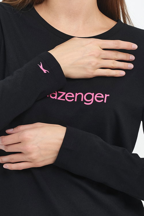 Slazenger PAOLINA IN Kadın Pamuklu Siyah / Fuşya Pijama