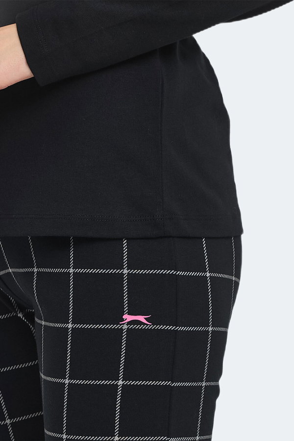 Slazenger PAOLINA IN Kadın Pamuklu Siyah / Fuşya Pijama