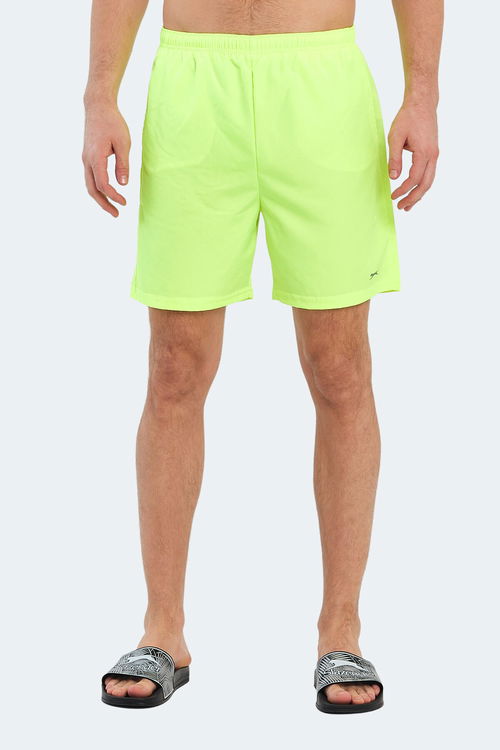 Slazenger RABI 2 li Set Erkek Cepli Deniz Şortu Kırmızı - Neon Yeşil Mayo