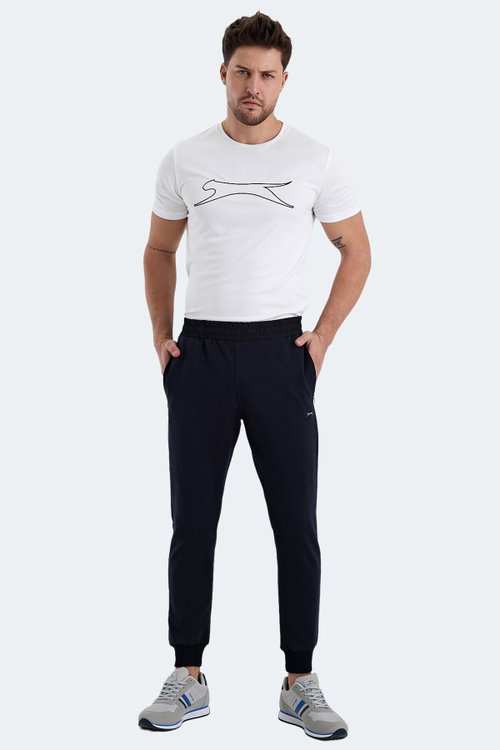 Slazenger RAJKO IN Erkek Fermuar Cepli Slim Fit Lacivert Eşofman Altı