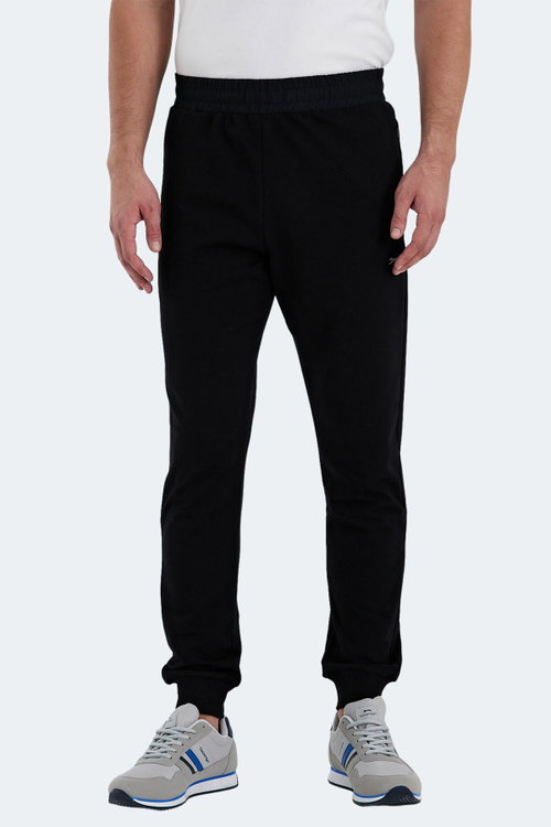 Slazenger RAJKO IN Erkek Fermuar Cepli Slim Fit Siyah Eşofman Altı