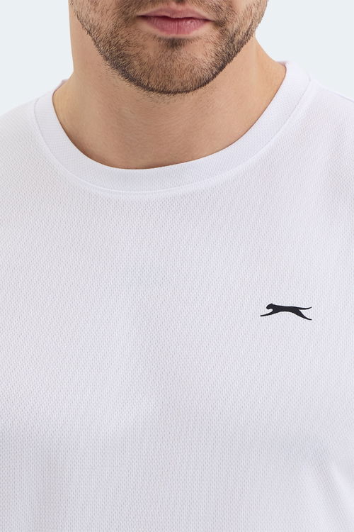 Slazenger RAJYA Erkek Kolsuz Beyaz Tişört