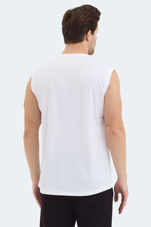 Slazenger RAJYA Erkek Kolsuz Beyaz Tişört