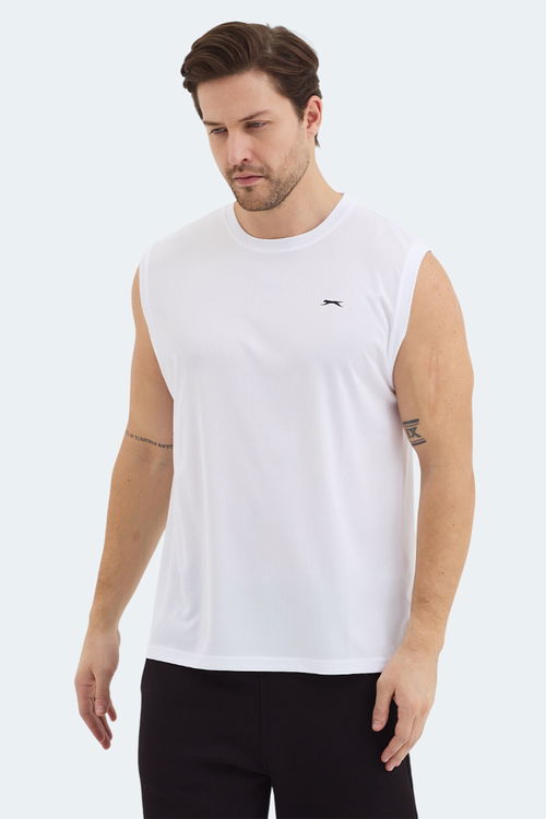 Slazenger RAJYA Erkek Kolsuz Beyaz Tişört