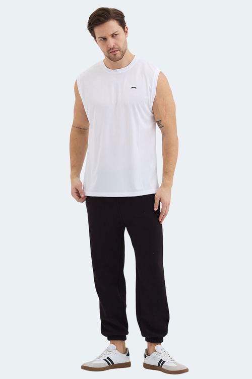 Slazenger RAJYA Erkek Kolsuz Beyaz Tişört
