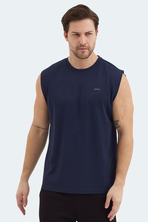 Slazenger RAJYA Erkek Kolsuz Lacivert Tişört