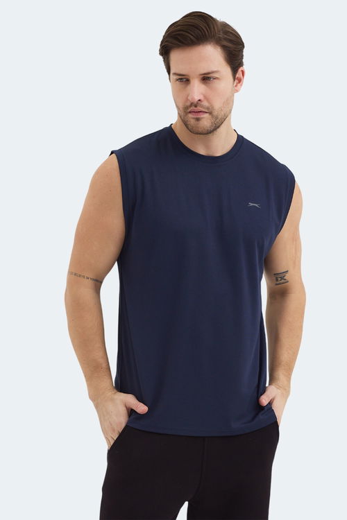 Slazenger RAJYA Erkek Kolsuz Lacivert Tişört
