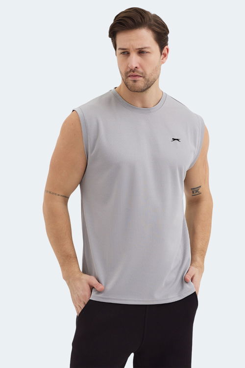 Slazenger RAJYA Erkek Kolsuz Gri Tişört