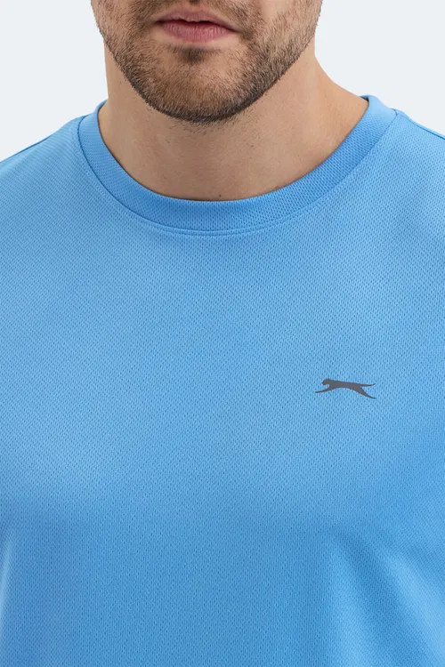 Slazenger RAJYA Erkek Kolsuz Mavi Tişört