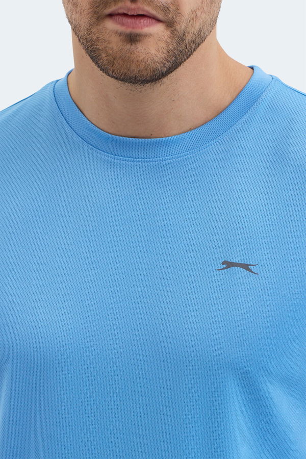 Slazenger RAJYA Erkek Kolsuz Mavi Tişört