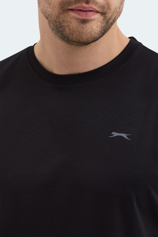Slazenger RAJYA Erkek Kolsuz Siyah Tişört