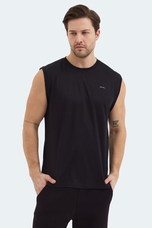 Slazenger RAJYA Erkek Kolsuz Siyah Tişört