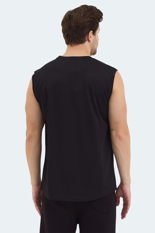 Slazenger RAJYA Erkek Kolsuz Siyah Tişört