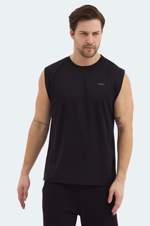 Slazenger RAJYA Erkek Kolsuz Siyah Tişört