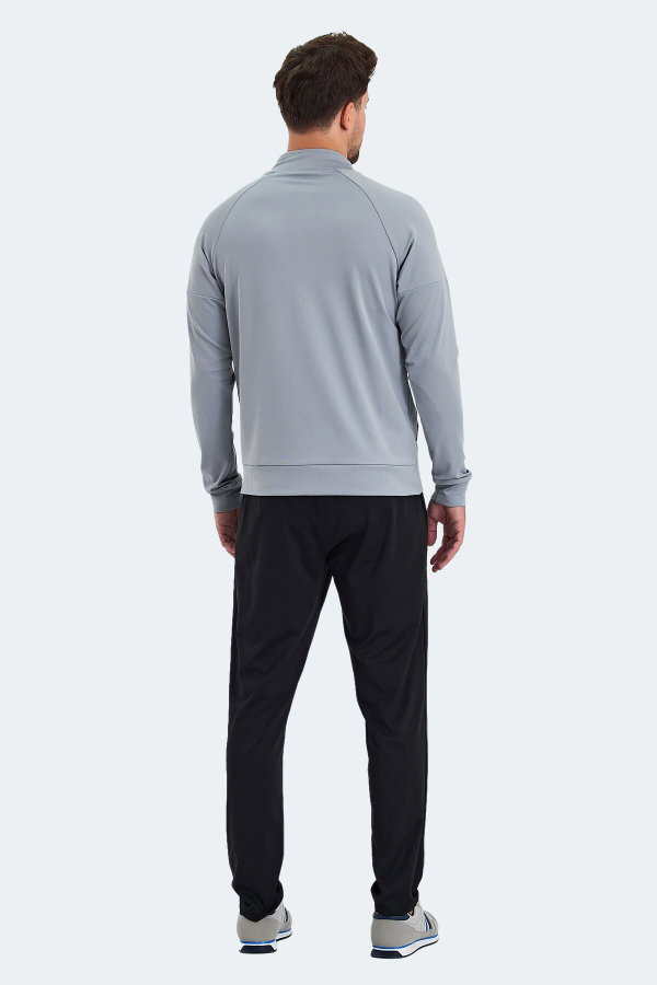Slazenger RARELY Erkek Fermuarlı Dik Yaka Cepli Gri Eşofman Takımı