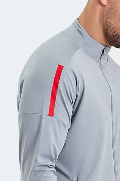Slazenger RARELY Erkek Fermuarlı Dik Yaka Cepli Gri Eşofman Takımı