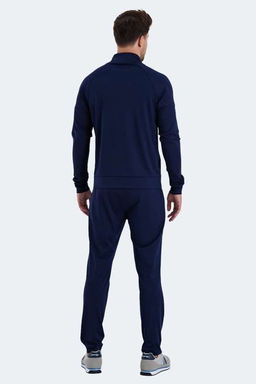 Slazenger RARELY Erkek Fermuarlı Dik Yaka Cepli Lacivert Eşofman Takımı