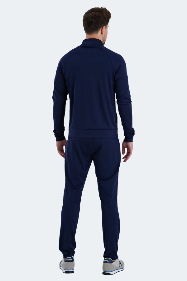 Slazenger RARELY Erkek Fermuarlı Dik Yaka Cepli Lacivert Eşofman Takımı