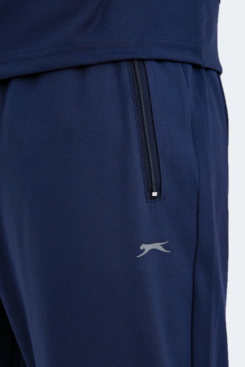 Slazenger RARELY Erkek Fermuarlı Dik Yaka Cepli Lacivert Eşofman Takımı