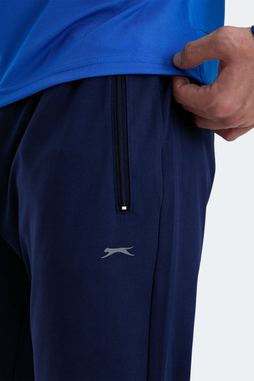 Slazenger RARELY Erkek Fermuarlı Dik Yaka Cepli Saks Mavi Eşofman Takımı
