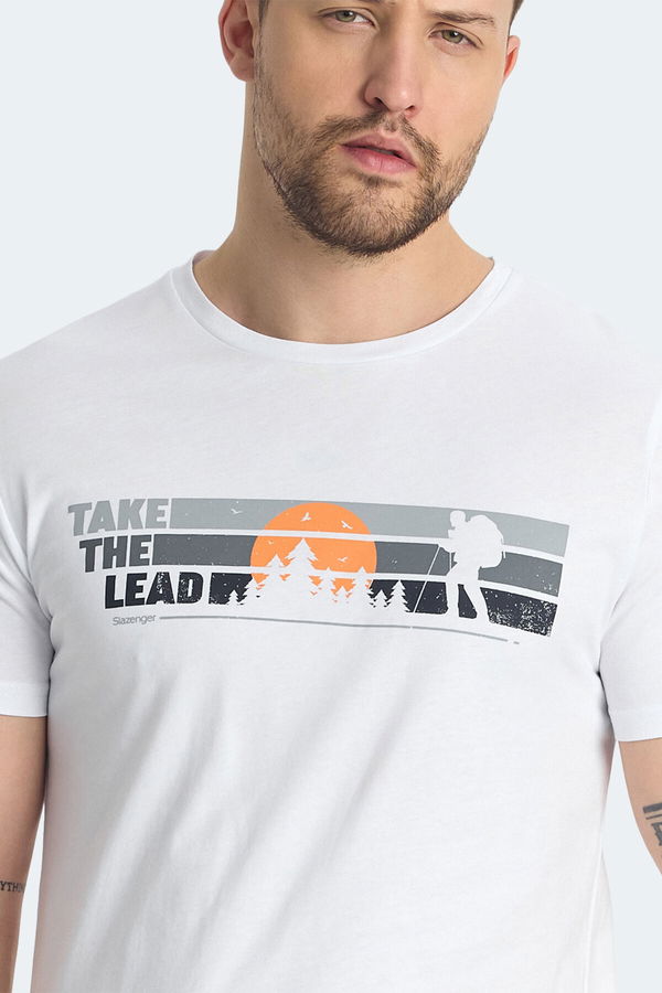 Slazenger RASA IN Erkek Baskılı Beyaz Tişört