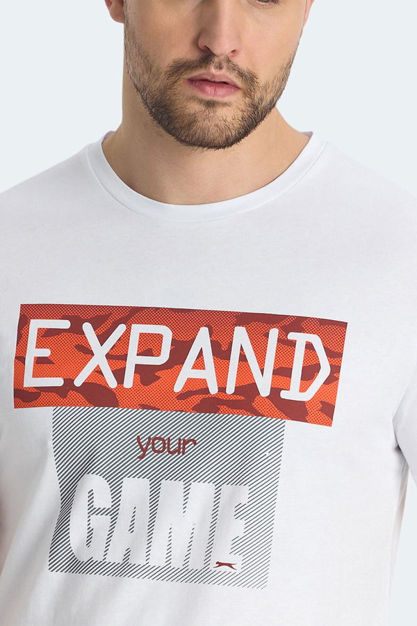 Slazenger RAVA Erkek Baskılı Beyaz Tişört