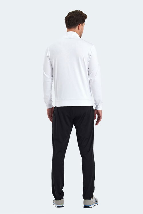 Slazenger RECOGNIZE Erkek Fermuarlı Dik Yaka Cepli Beyaz Eşofman Takımı