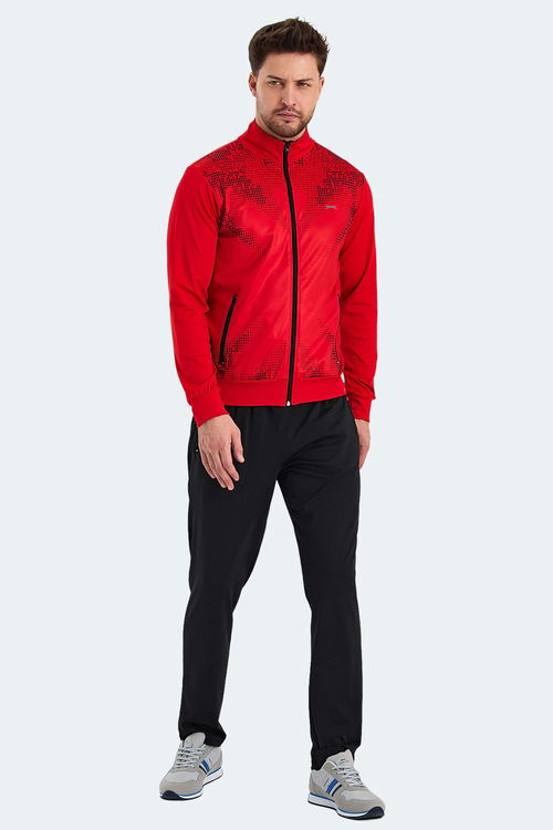 Slazenger RECOGNIZE Erkek Fermuarlı Dik Yaka Cepli Kırmızı Eşofman Takımı