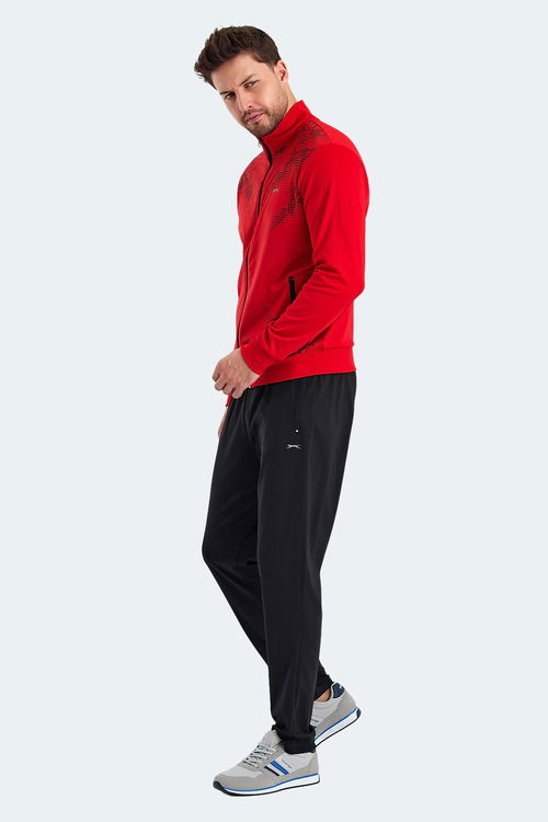 Slazenger RECOGNIZE Erkek Fermuarlı Dik Yaka Cepli Kırmızı Eşofman Takımı