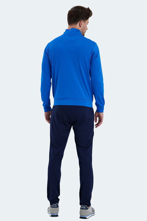Slazenger RECOGNIZE Erkek Fermuarlı Dik Yaka Cepli Saks Mavi Eşofman Takımı