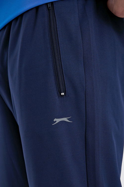 Slazenger RECOGNIZE Erkek Fermuarlı Dik Yaka Cepli Saks Mavi Eşofman Takımı