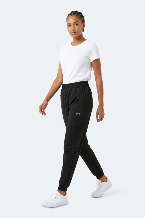 Slazenger RELATIVE Kadın Fermuar Cepli Siyah Eşofman Altı