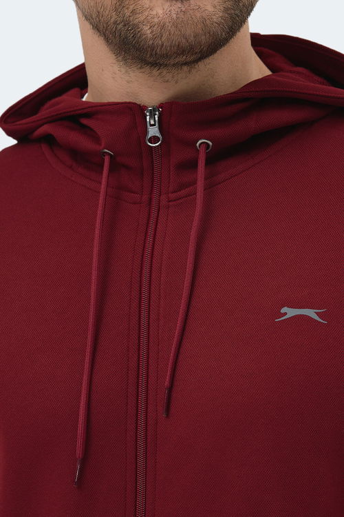 Slazenger RICH Erkek Fermuarlı Kapüşonlu Cepli Bordo Eşofman Takımı