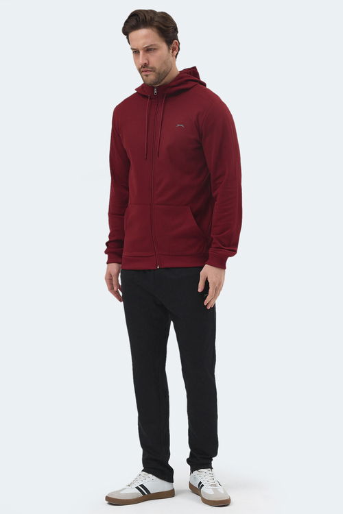 Slazenger RICH Erkek Fermuarlı Kapüşonlu Cepli Bordo Eşofman Takımı