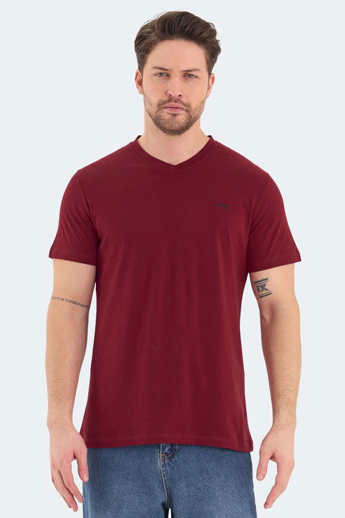 Slazenger RIVALDO 5li Set Erkek Tişört Beyaz - Haki - Bordo - Mavi - Su Yeşili