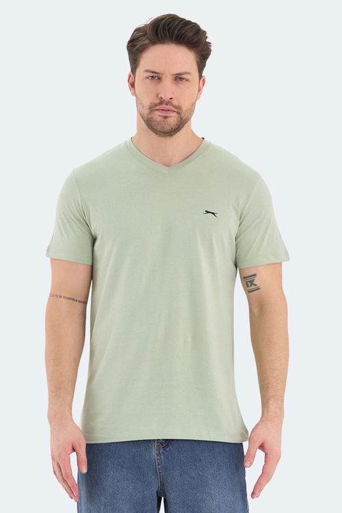 Slazenger RIVALDO 5li Set Erkek Tişört Beyaz - Haki - Bordo - Mavi - Su Yeşili
