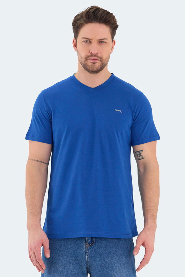 Slazenger RIVALDO Erkek Tişört Beyaz - Siyah - Gri - Yeşil - Saks Mavi