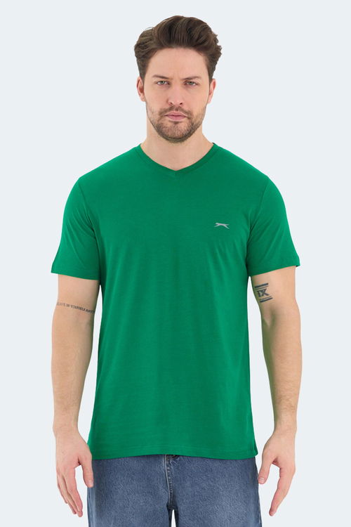Slazenger RIVALDO 5li Set Erkek Tişört Beyaz - Siyah - Gri - Yeşil - Saks Mavi