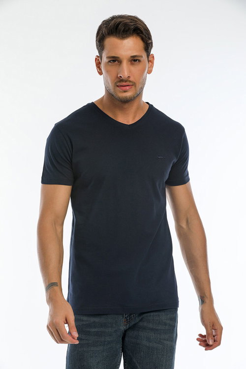 Slazenger SARGON 3 lü Set Erkek Beyaz - Siyah - Lacivert Tişört
